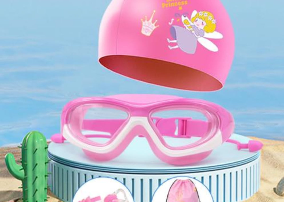 Swimming goggles with cap