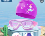 Swimming goggles with cap