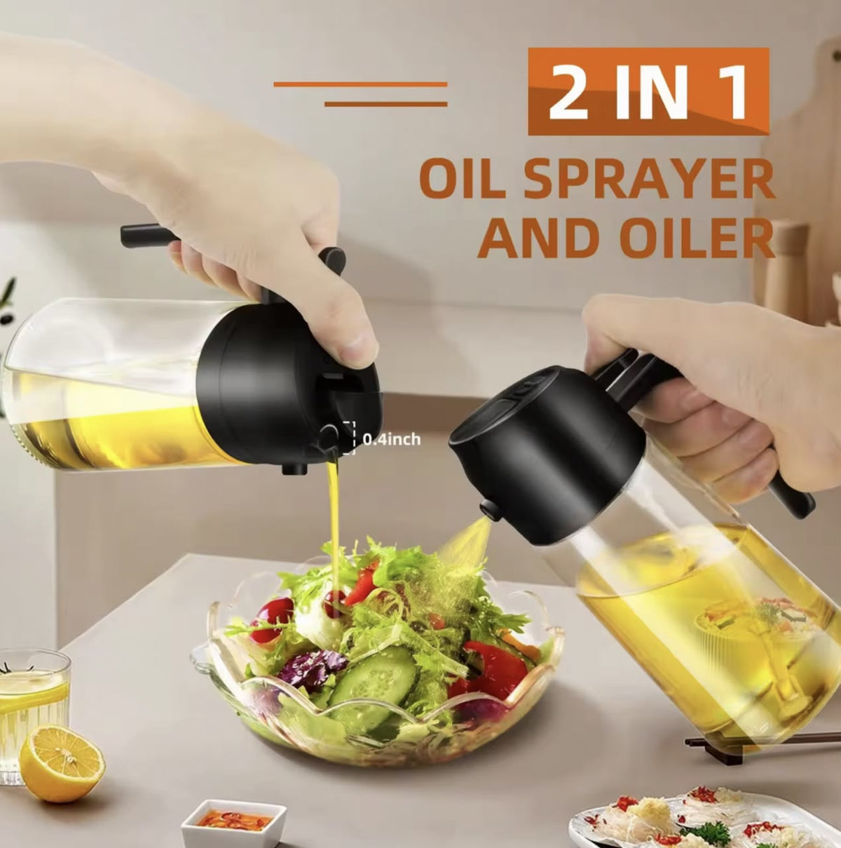 Spray oil bottle 2in1