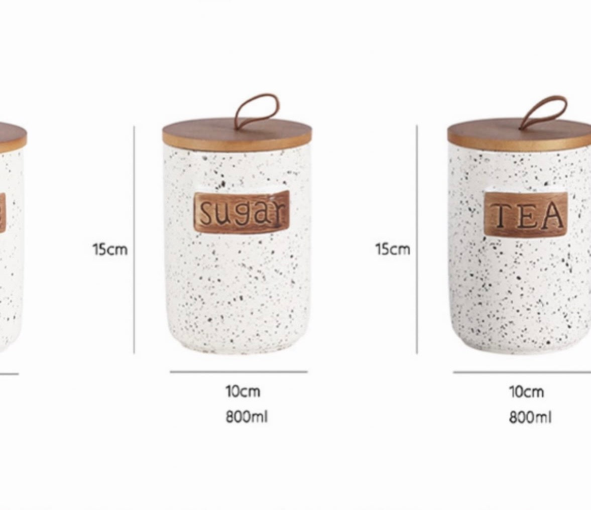 Set Of 3 Ceramic Breakfast Jars