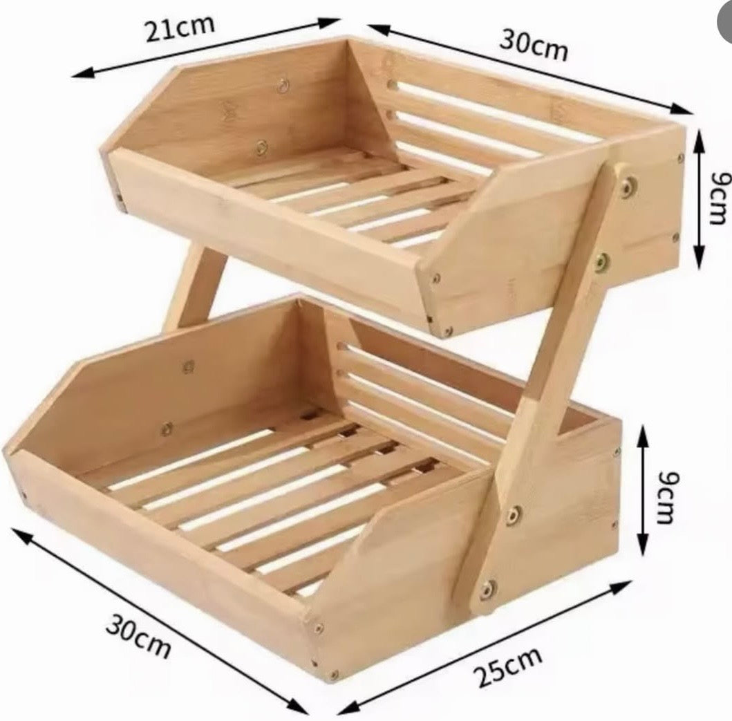 2 layer Bamboo storage rack