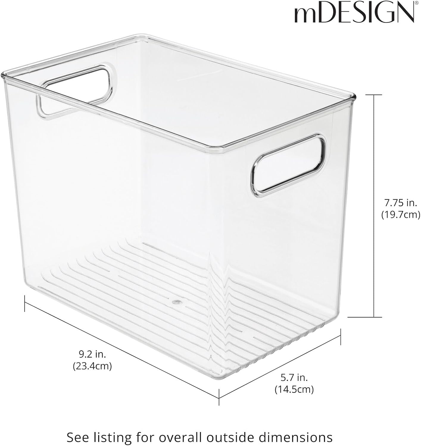 narrow clear bin