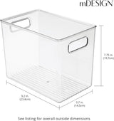 narrow clear bin