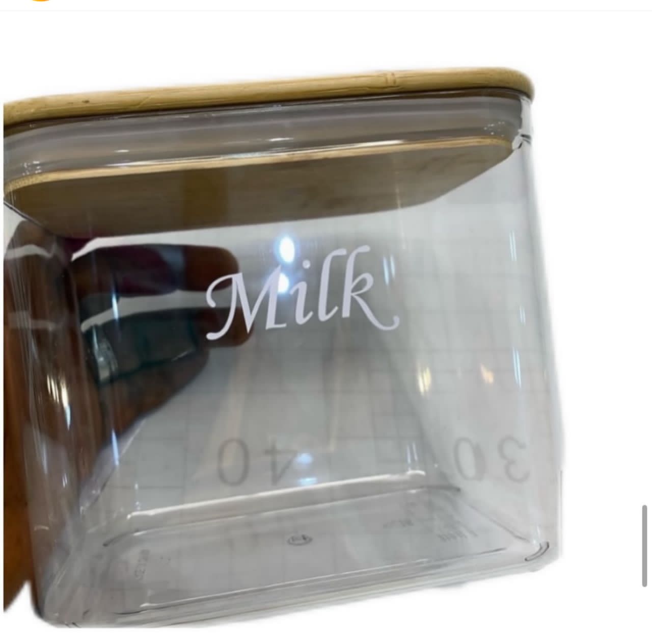plastic jar with bamboo lid
