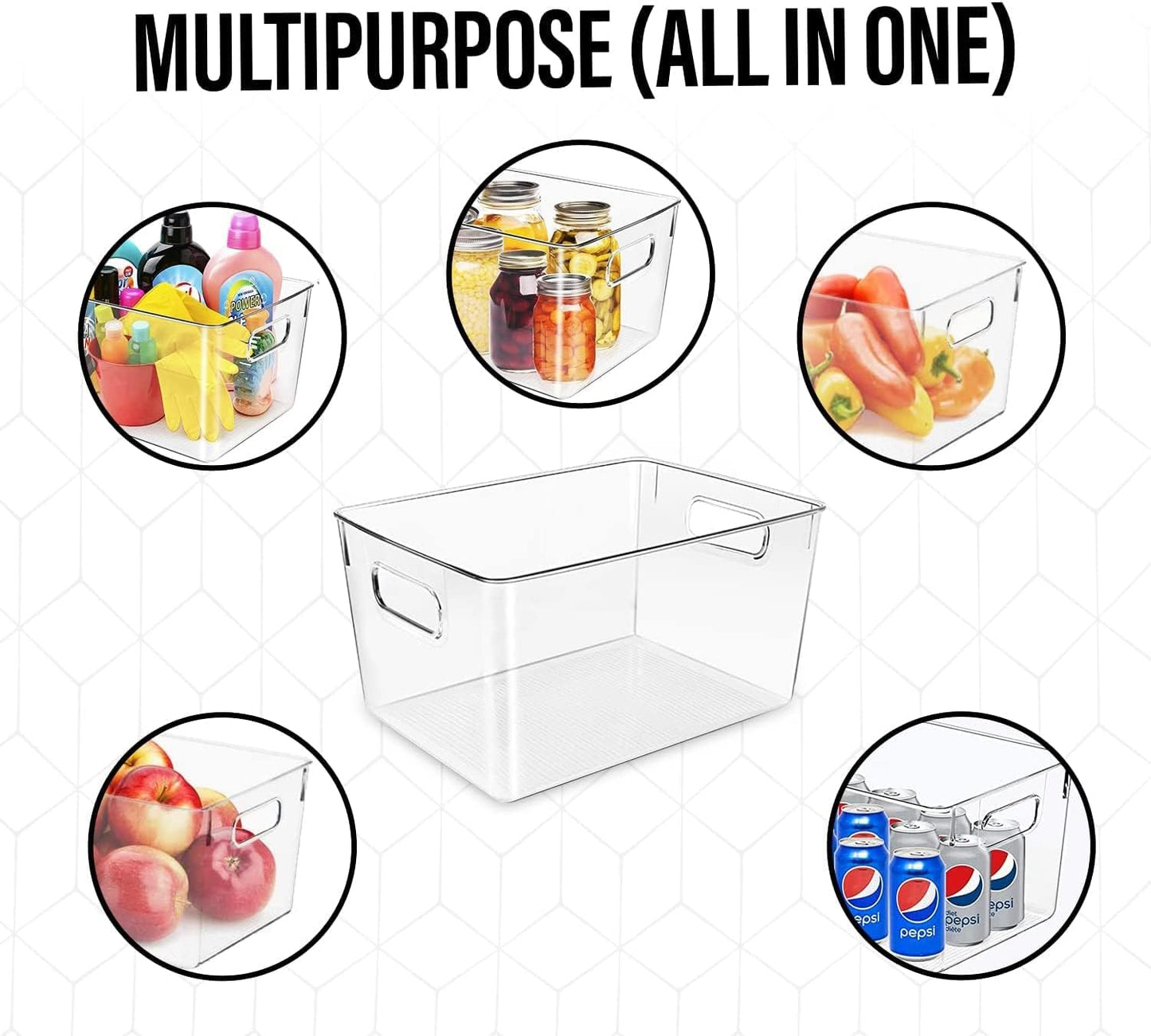 single clear bin with lid