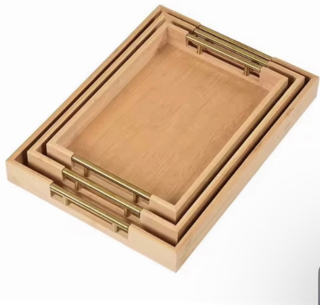 Wooden tray set