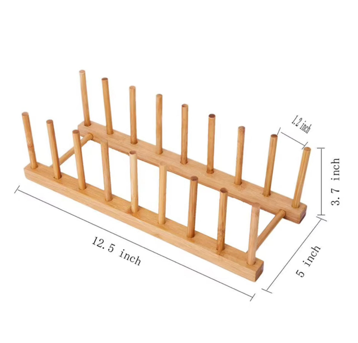 Wooden Plate organizer/bamboo