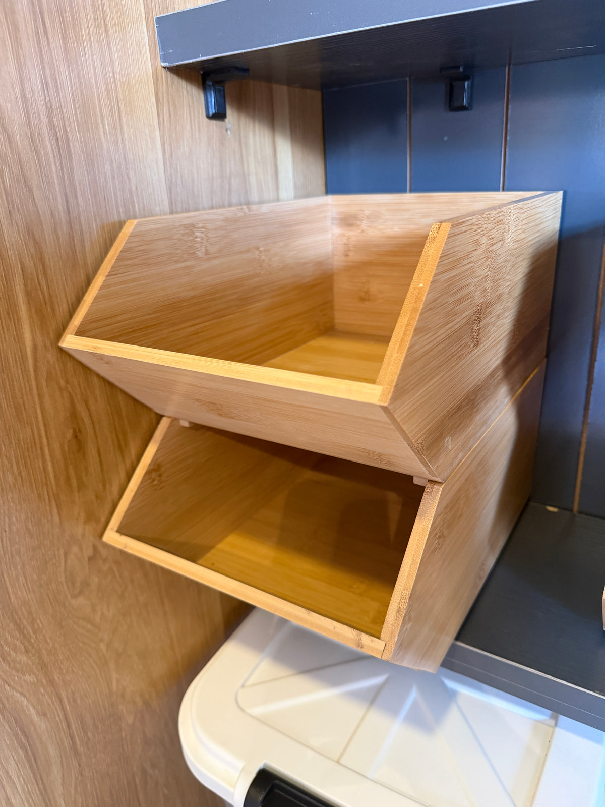 Wooden stackable rack a pair