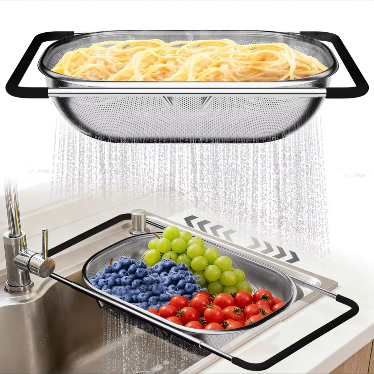 Expandable sieve collander