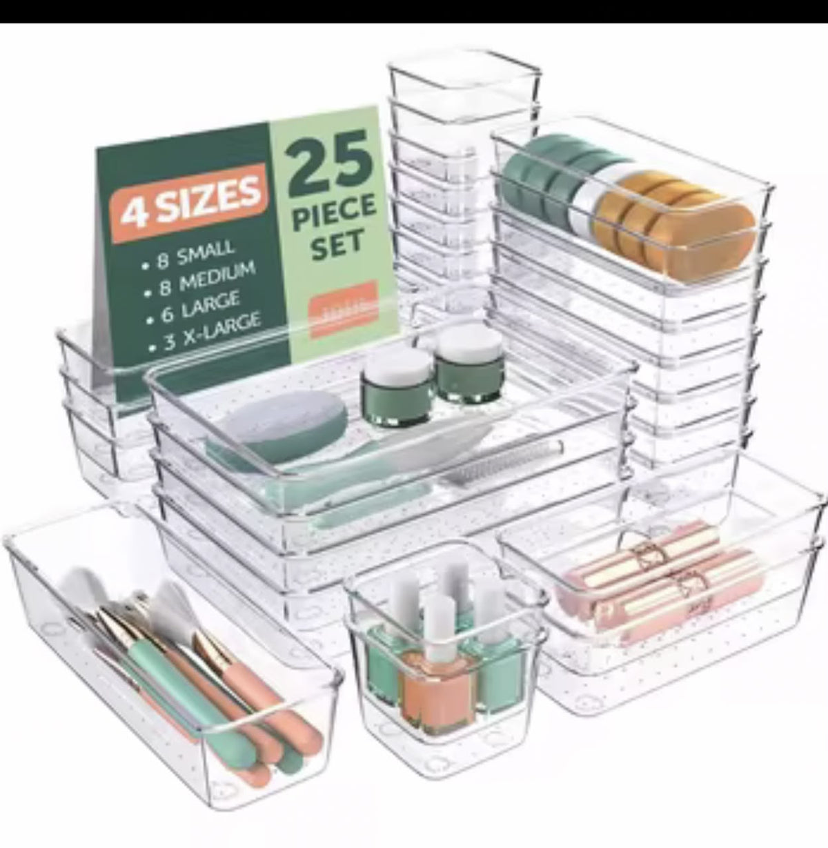 Acrylic storage drawer organizer/makeup organizer/closet