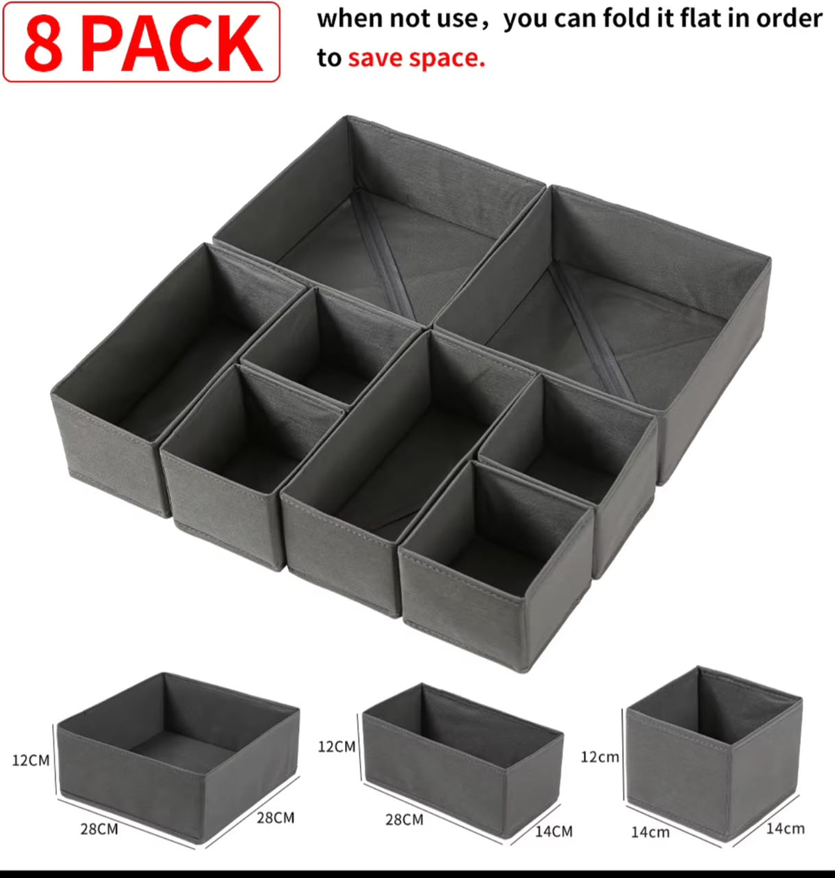 Drawer organizer/closet set of 8